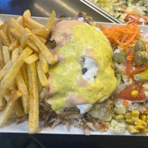 Überbackener Döner Teller