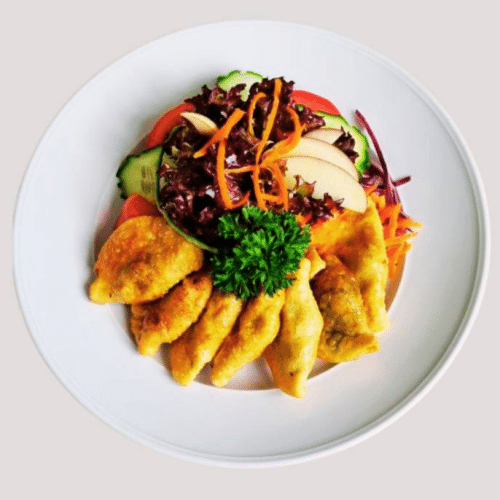 Hausgemachte Piroggen mit Ricotta-Spinat
