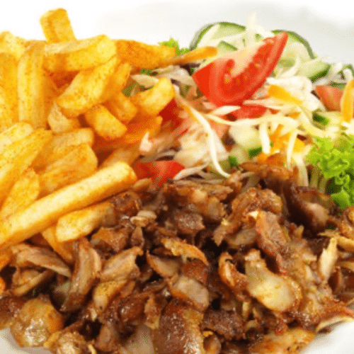 Dönerteller mit Salat, Sauce und einer Beilage nach Wahl