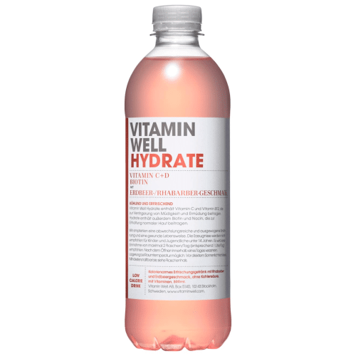 Vitamin Well Hydrate Erdbeer & Rhabarber 0,5l Einweg
