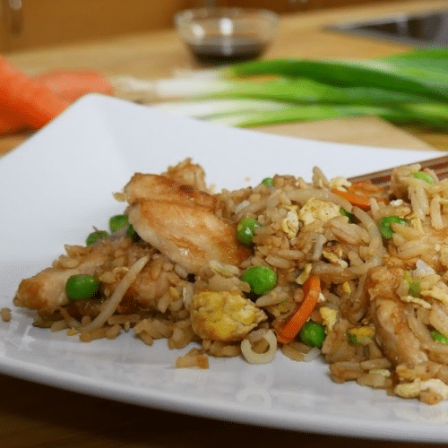 Gebratener Reis mit Hähnchen