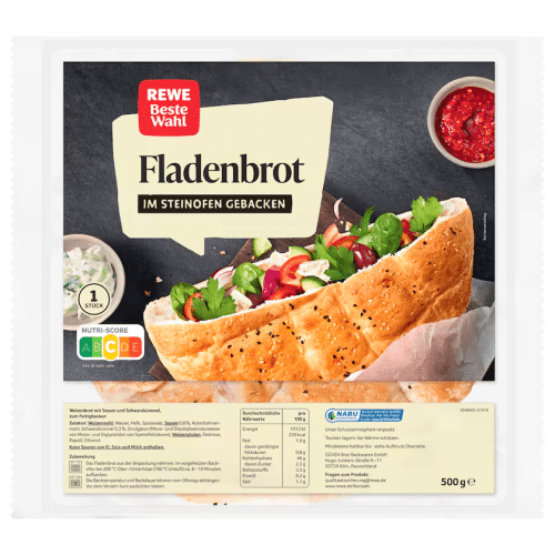 Rewe Beste Wahl Fladenbrot 500g