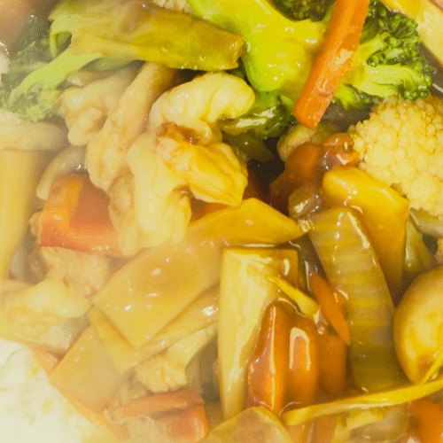 Gebratene Garnelen mit Hoisinsauce