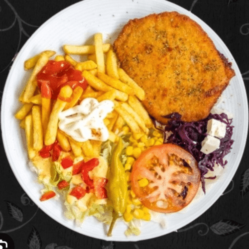 Überbackenes Schnitzel