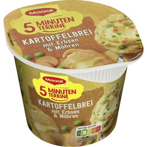 Maggi 5 Minuten Terrine Kartoffelbrei mit Erbsen & Möhren 43g