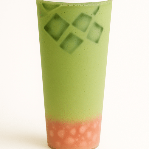T06 Matcha Latte mit Pfirsich cold 蜜桃抹茶