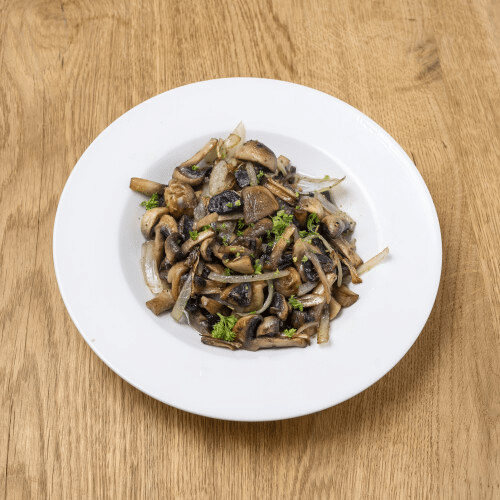 Champignons mit Zwiebeln