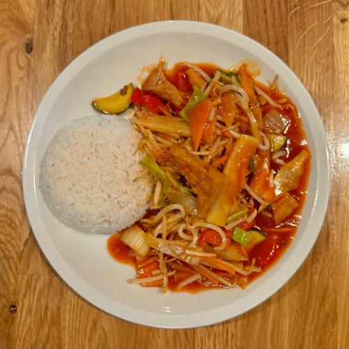 20. Tofu in Ananas-Süß-Sauer Soße