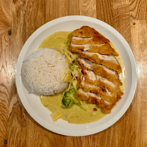 61. Knusprige Hühnerbrust mit Curry-Soße