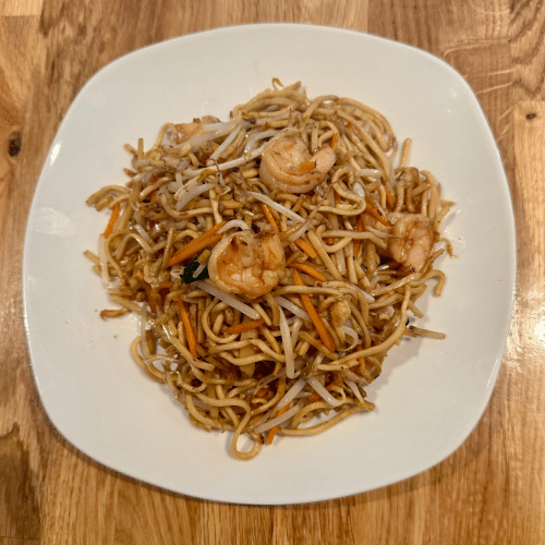 33. Gebratene Nudeln mit Garnelen