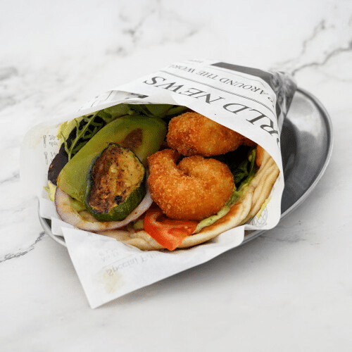 Pita mit Garnelen
