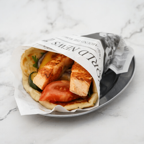 Pita mit Lachsfilet
