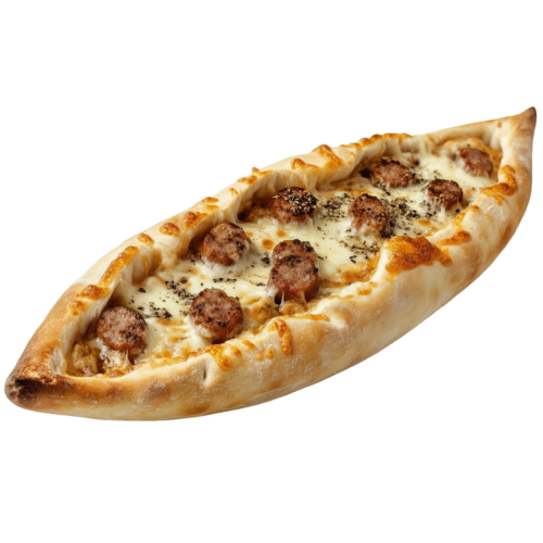 Pide mit Knoblauchwurst und Ei