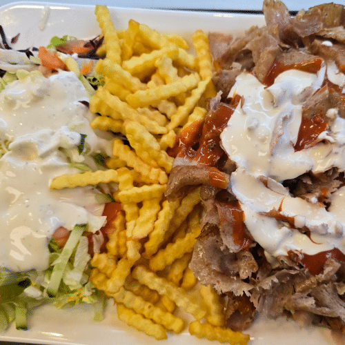 Döner teller Mega mit Pommes frites