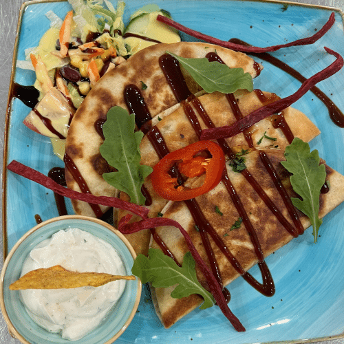Quesadilla cerdo desmenuzado
