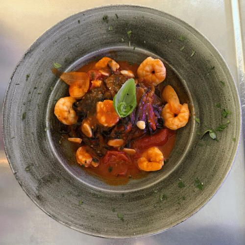 Linguine Nero e Gambas