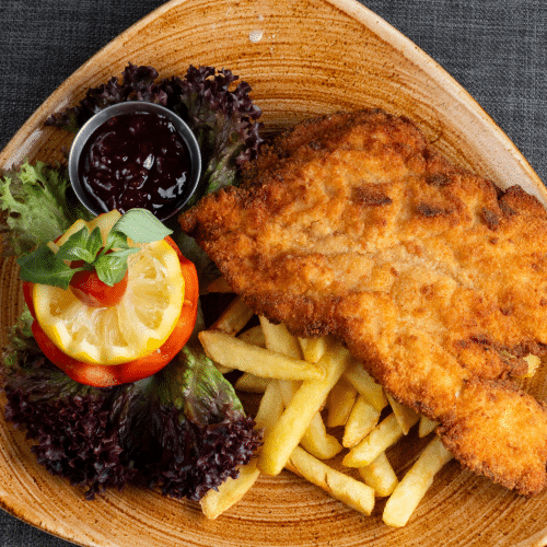 Schnitzel Wiener Art mit Coca Cola 0,3l