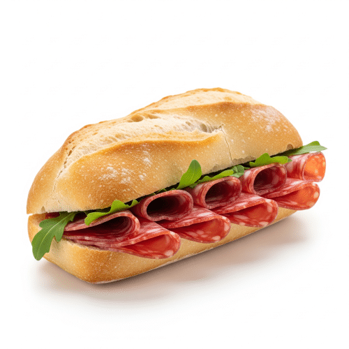 Belegtes Brötchen mit Salami