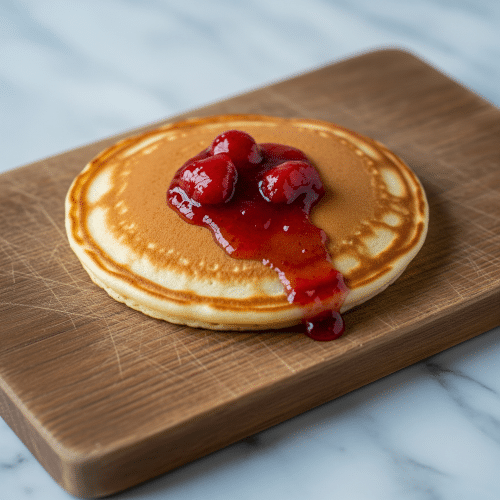 Pancake mit Erdbeeremarmelade