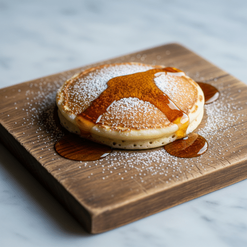 Pancake mit Ahornsirup und Puderzucker