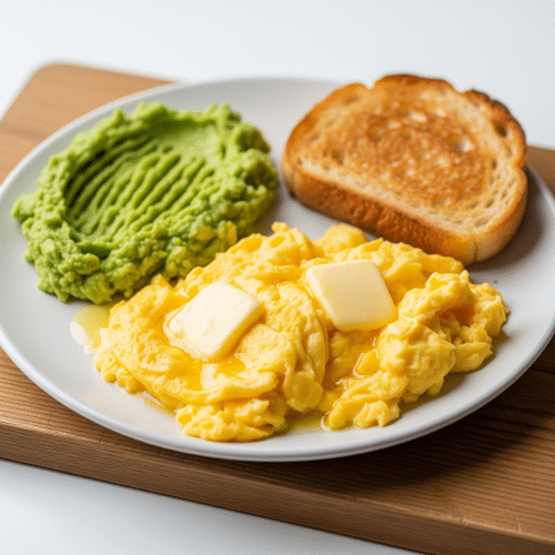 Rührei mit Avocado Mash