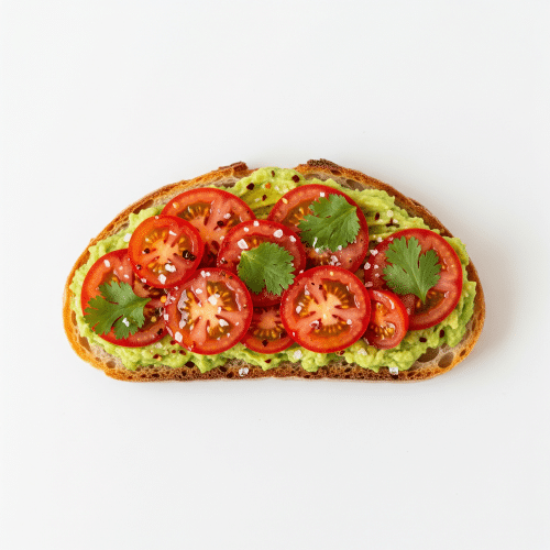 Stulle mit Avocado Mash und Tomaten