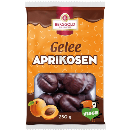 Berggold Schokolierte Geleestücke mit Aprikosengeschmack 250g